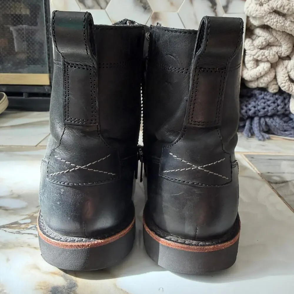 Timberland Men's Kendrick Black‎ Leather Chukka Boots Size 8 Side Zip Waterproof